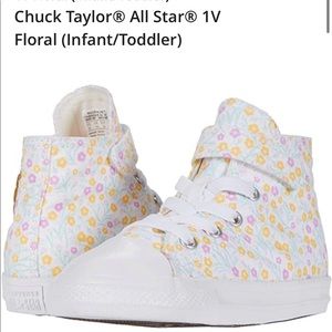 High-Top Floral Converse Size 4 - NEW IN BOX